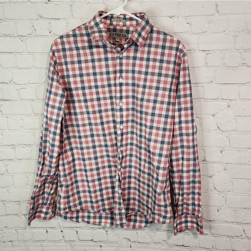 Men's Express "Fitted" longsleeve button-down shirt, size Medium